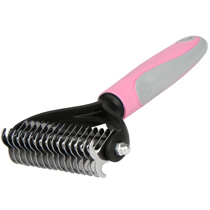Pink double-sided undercoat rake