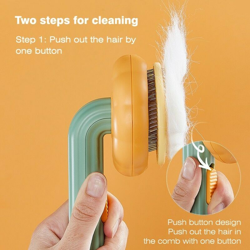 Step 1: press the button to push the hair out