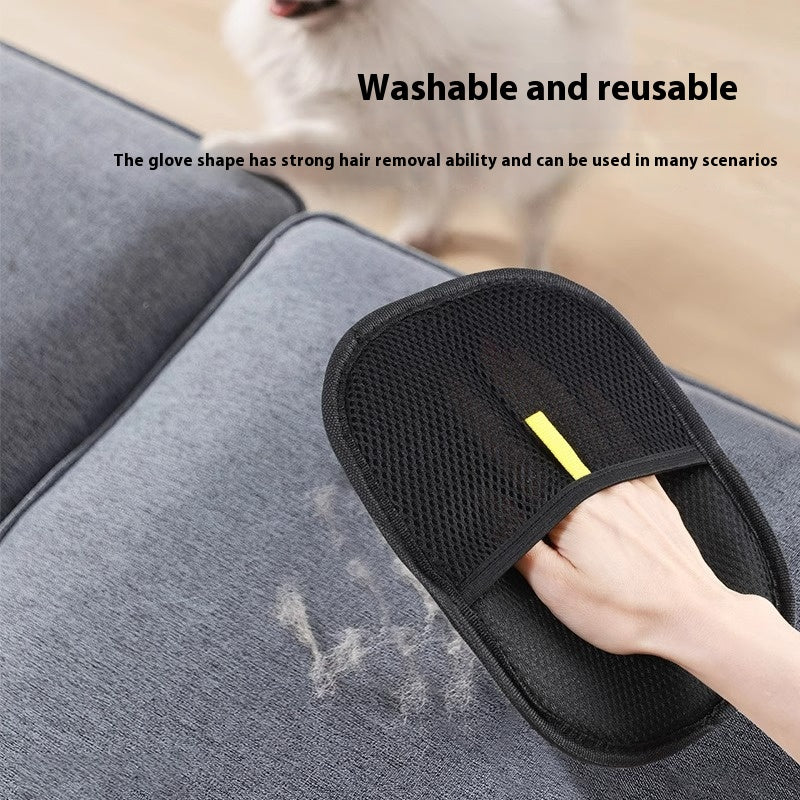 Washable, reusable mitt used on a sofa